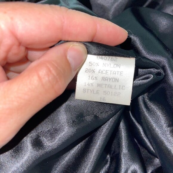 Three Flaggs Womens Sequin Jacket Black Size Large L Vintage Nylon Acetate Rayon - Picture 8 of 12